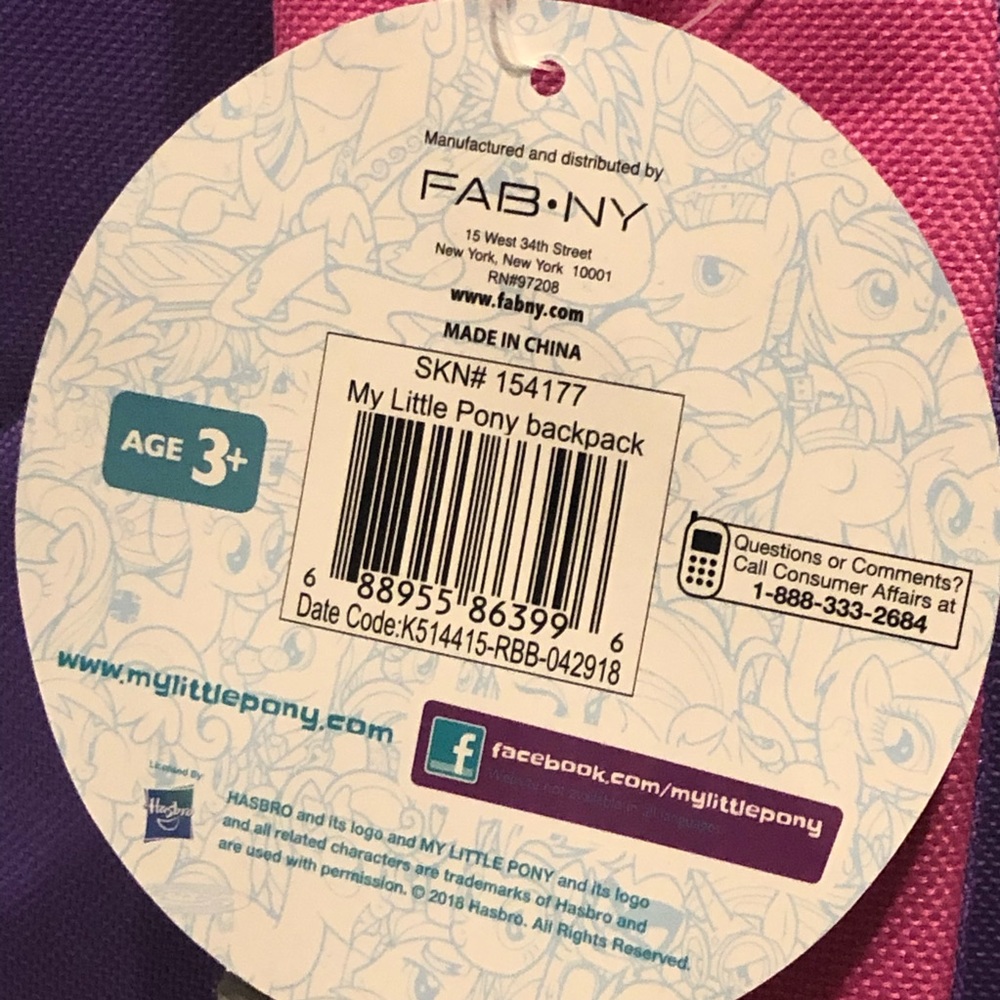 My Little Pony Pink Blue Backpack School Bag Girls - Picture 6 of 6